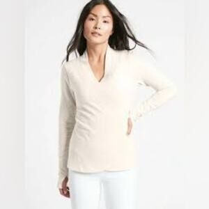 Athleta Poise Dance Wrap Top Large Cream Gray